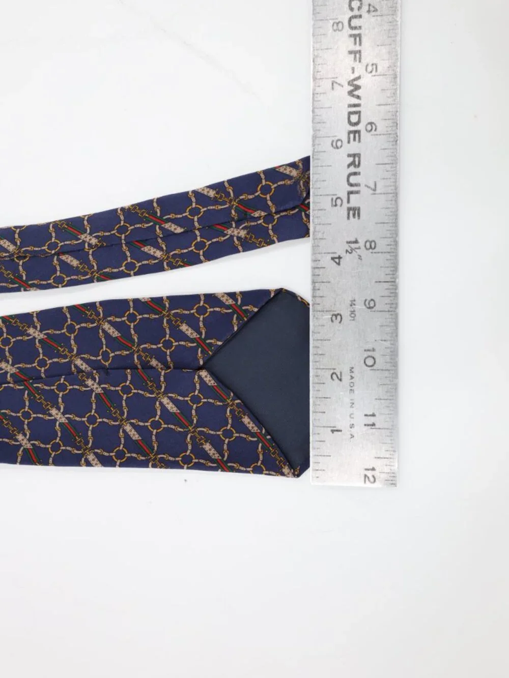 Vintage Longchamp Paris Tie Mens w3.5 L56 Equestrian Silk horse bit pattern